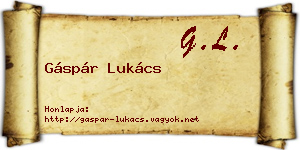 Gáspár Lukács névjegykártya